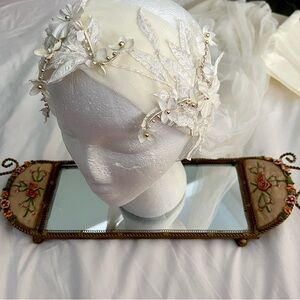 Jannie Baltzer Couture Headpiece Juliette Cap Headband Veil